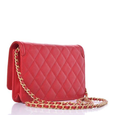 CHANEL Caviar Quilted CC Filigree Wallet On Chain .